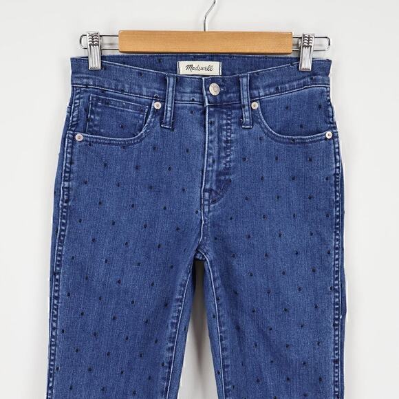 Madewell High Rise Slim Straight Embroidered Polka Dot Edition Jean Size 25 - Picture 3 of 9